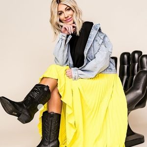 Express Neon Yellow Maxi Skirt